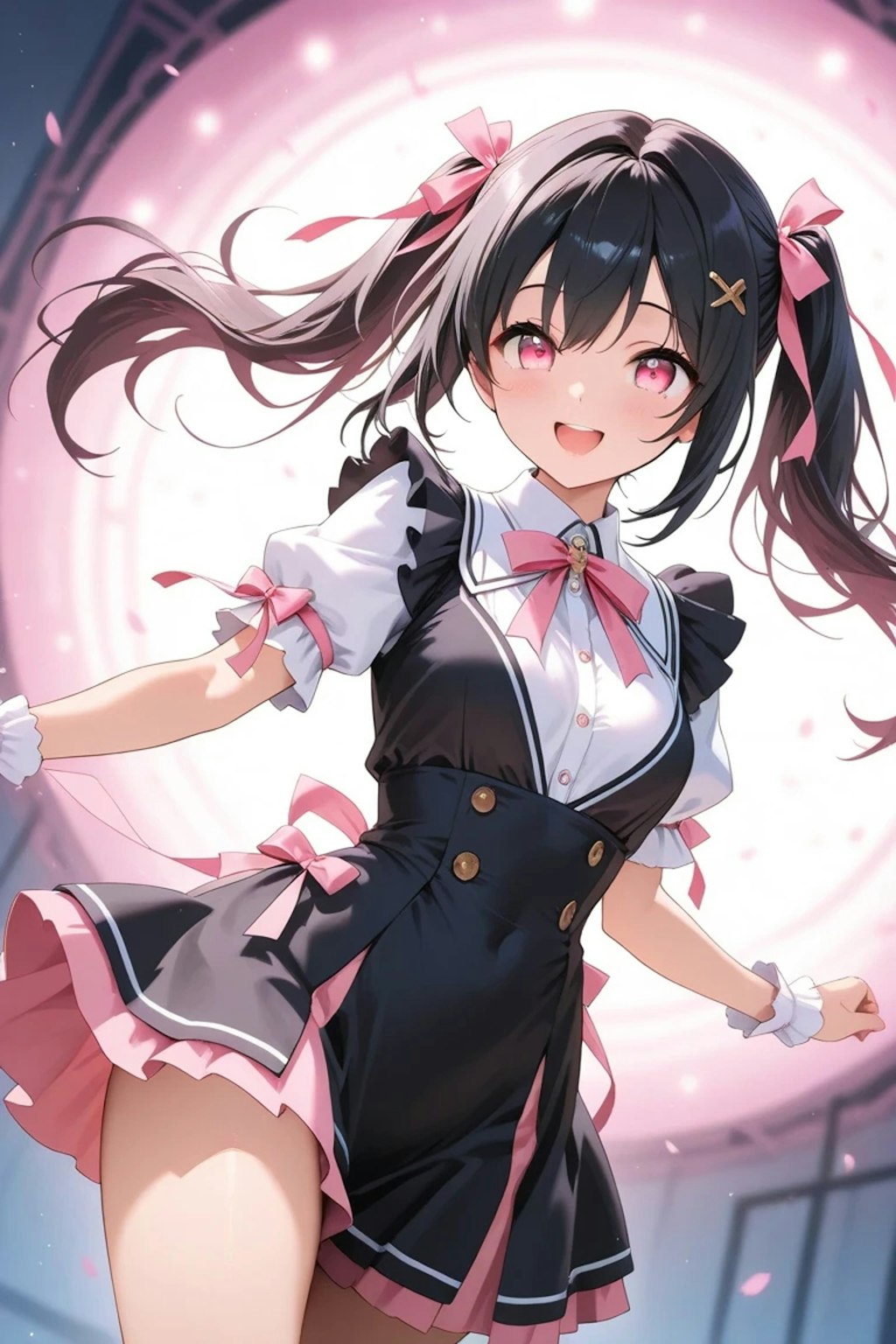 笑顔の黒髪ツインテール♪