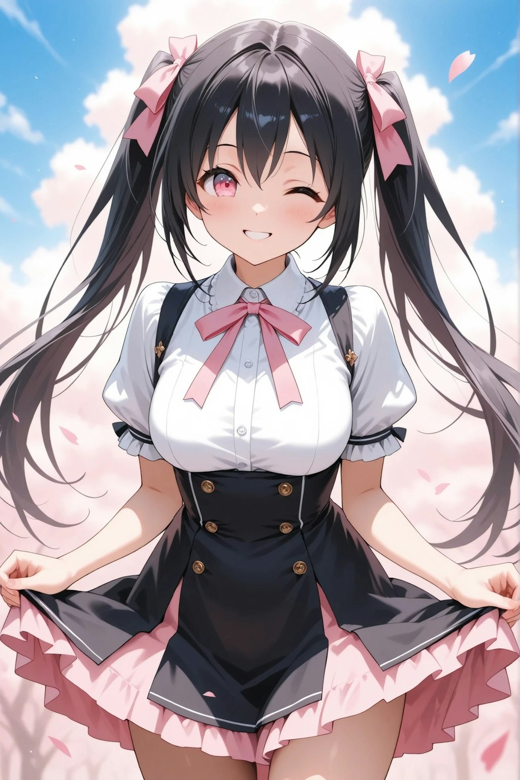 笑顔の黒髪ツインテール♪