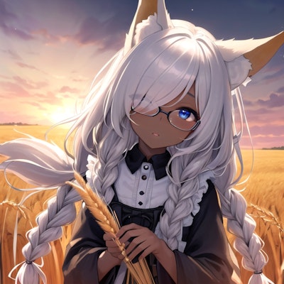小麦畑の狐娘