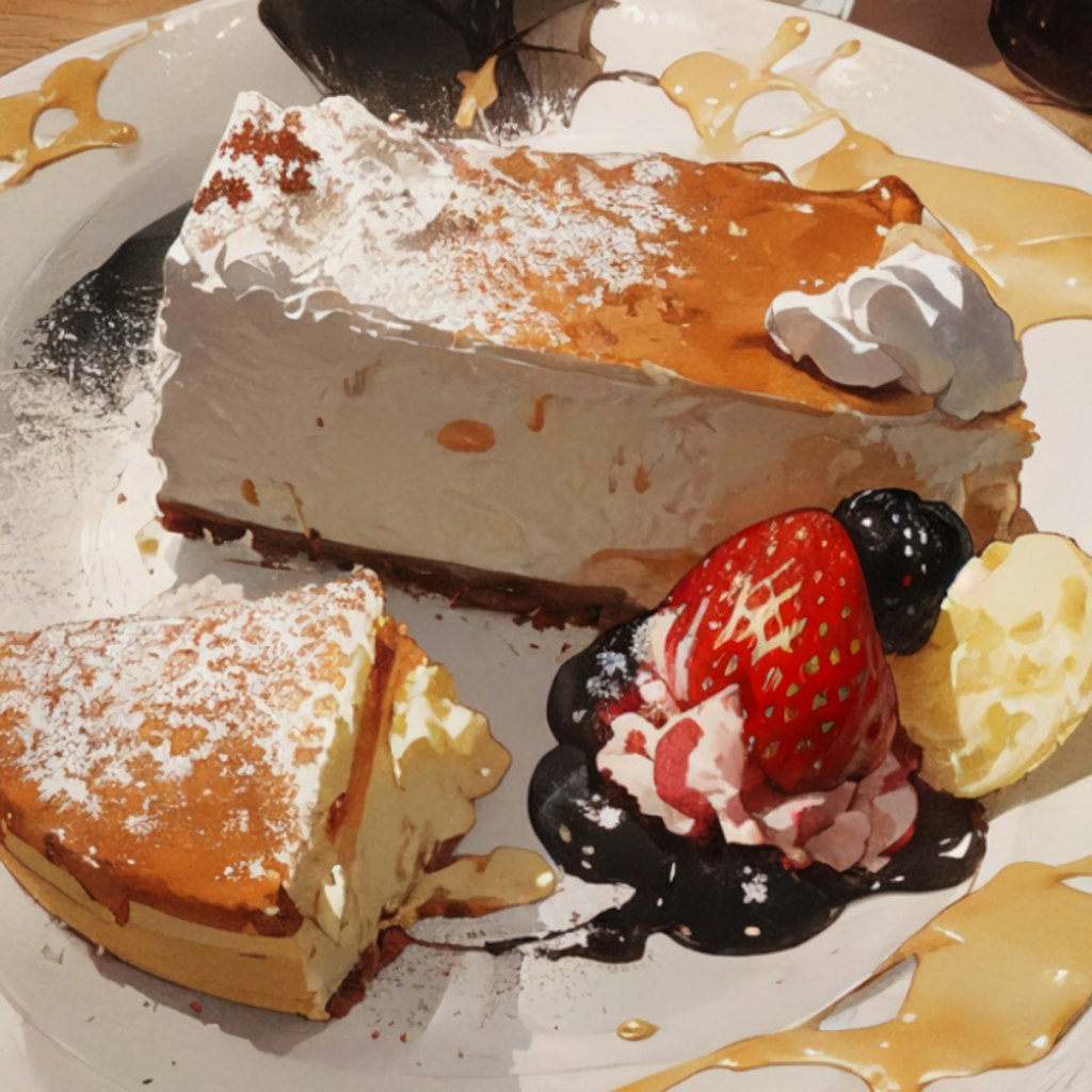 この店はチーズケーキが最高なんだ！