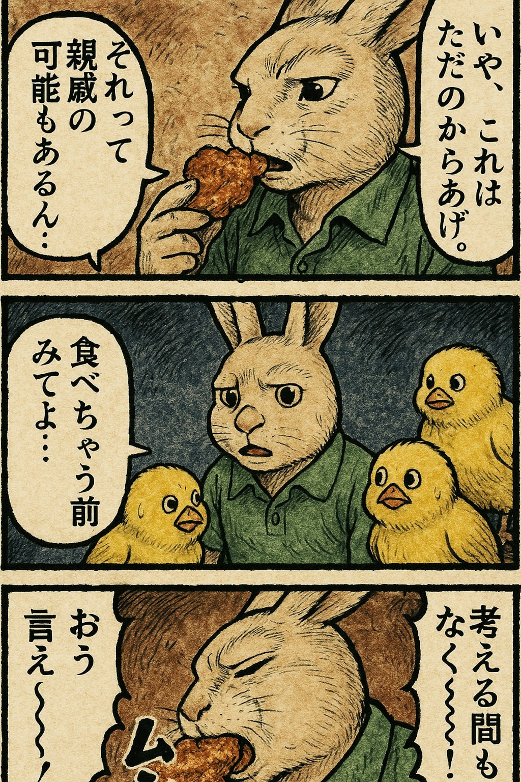ひよこvsうさぎ