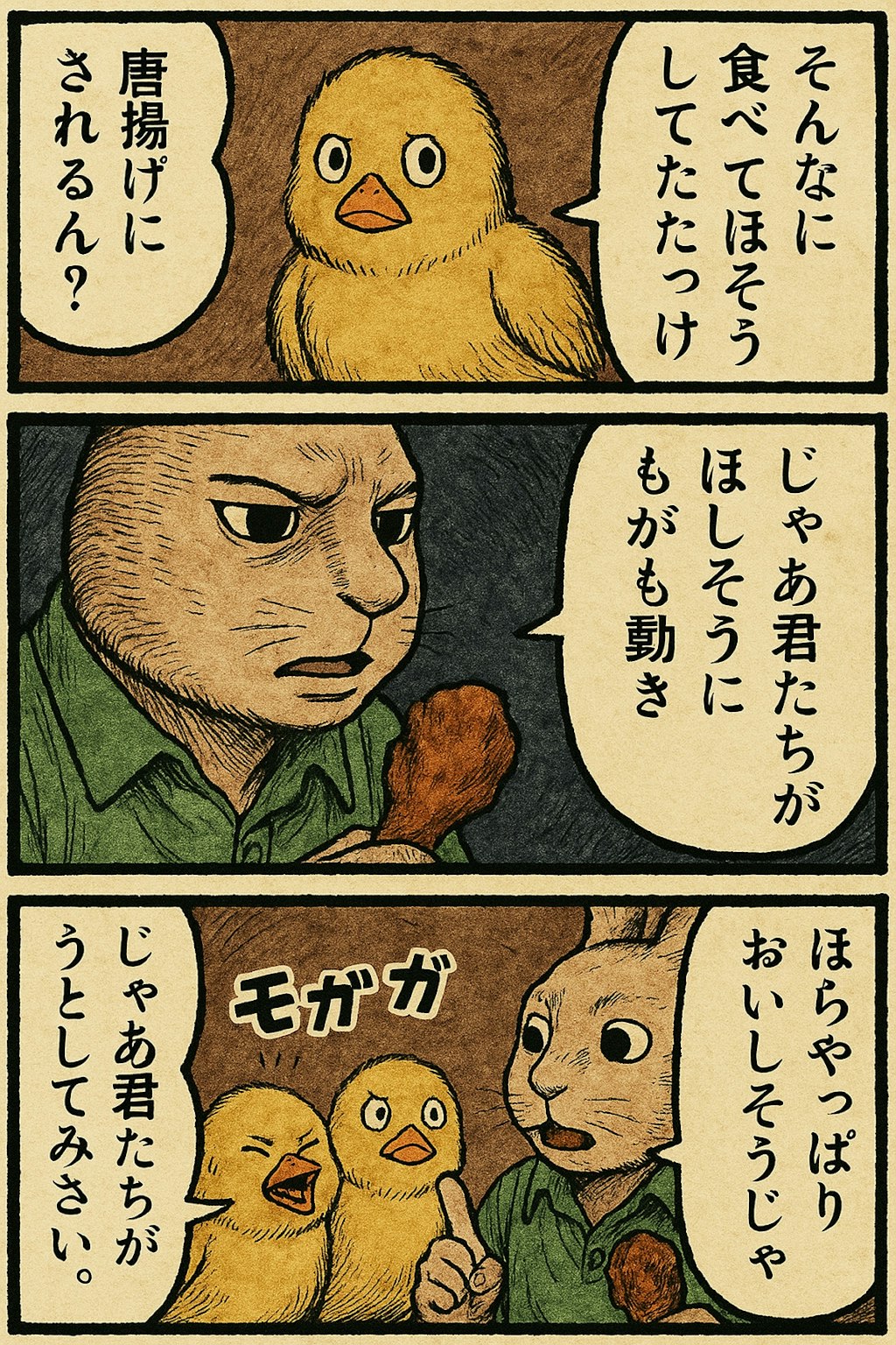 ひよこvsうさぎ