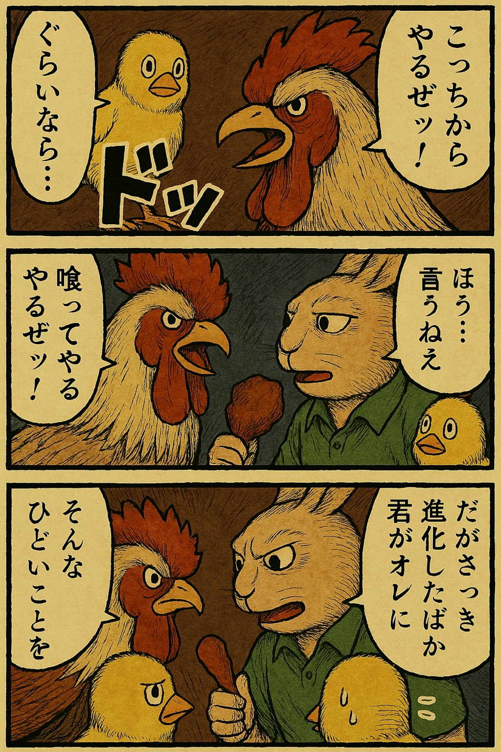 ひよこvsうさぎ