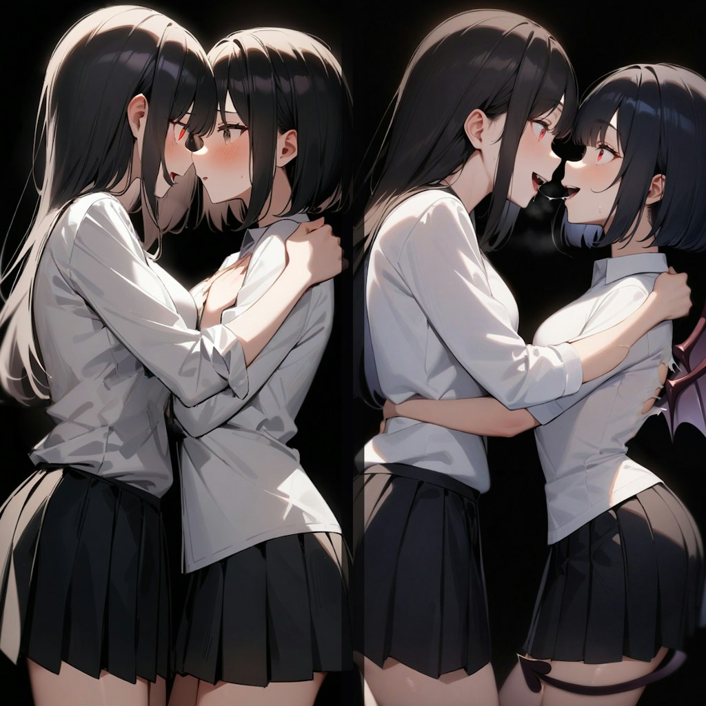 百合キス悪魔堕ち