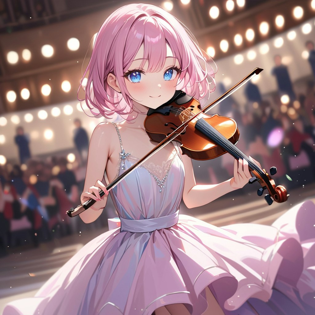 みんなの前でバイオリンの演奏 Violin performance in front of everyone