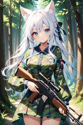 カモフラウルフちゃん(AK47)