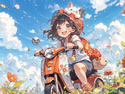 花柄バイク