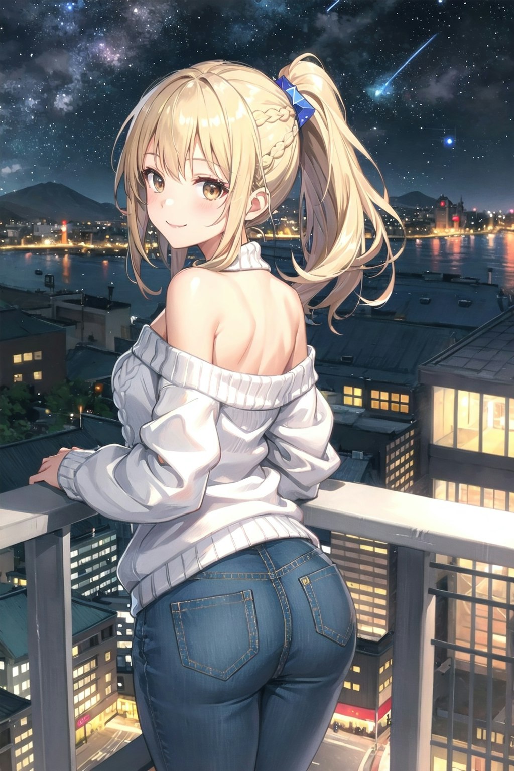 綺麗な夜景が見れて嬉しいうちのお嬢さま