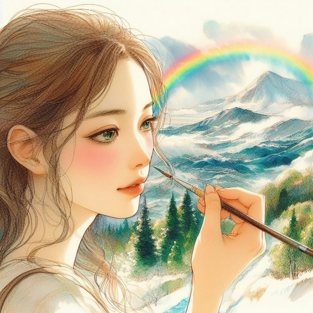 虹を描く流浪の画家