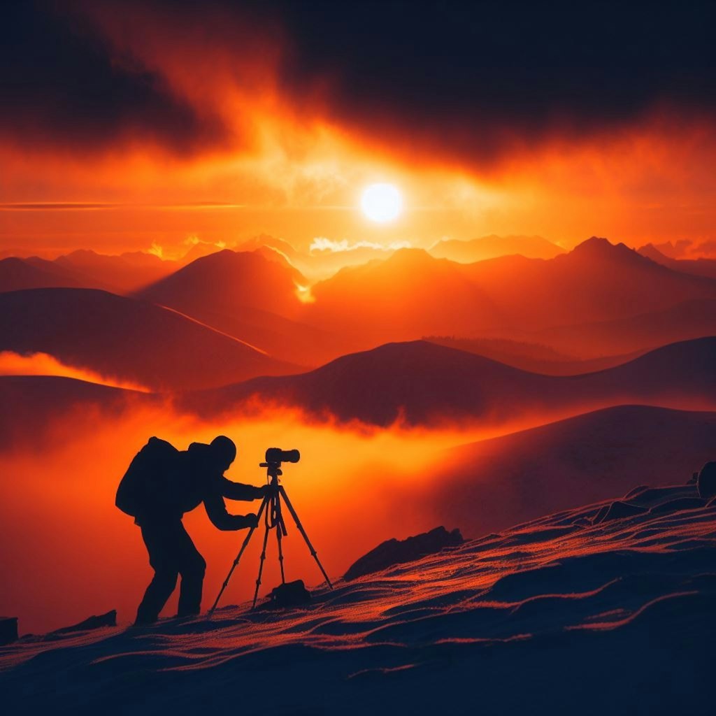 あの日のカメラマン・・・　雪山で孤独に立ちながらも、情熱を捧げるカメラマンの姿を久しぶりに目にしました。彼は風雪に立ち向かい美しい瞬間を切り取る事に成功した？　きっと成功と思いますよ。
