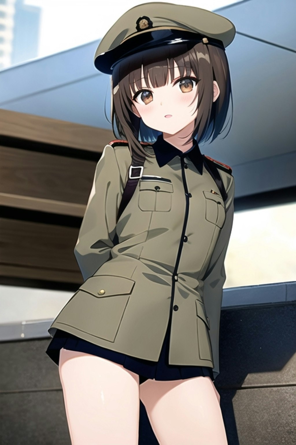 軍コス少女