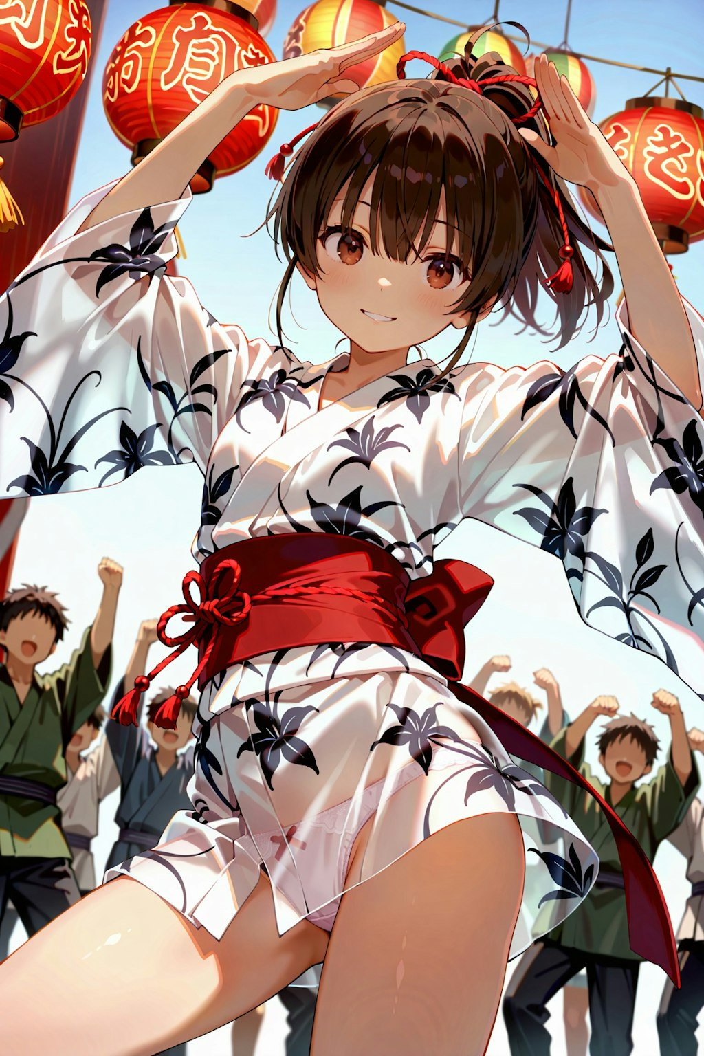 透け浴衣で夏祭り Y712