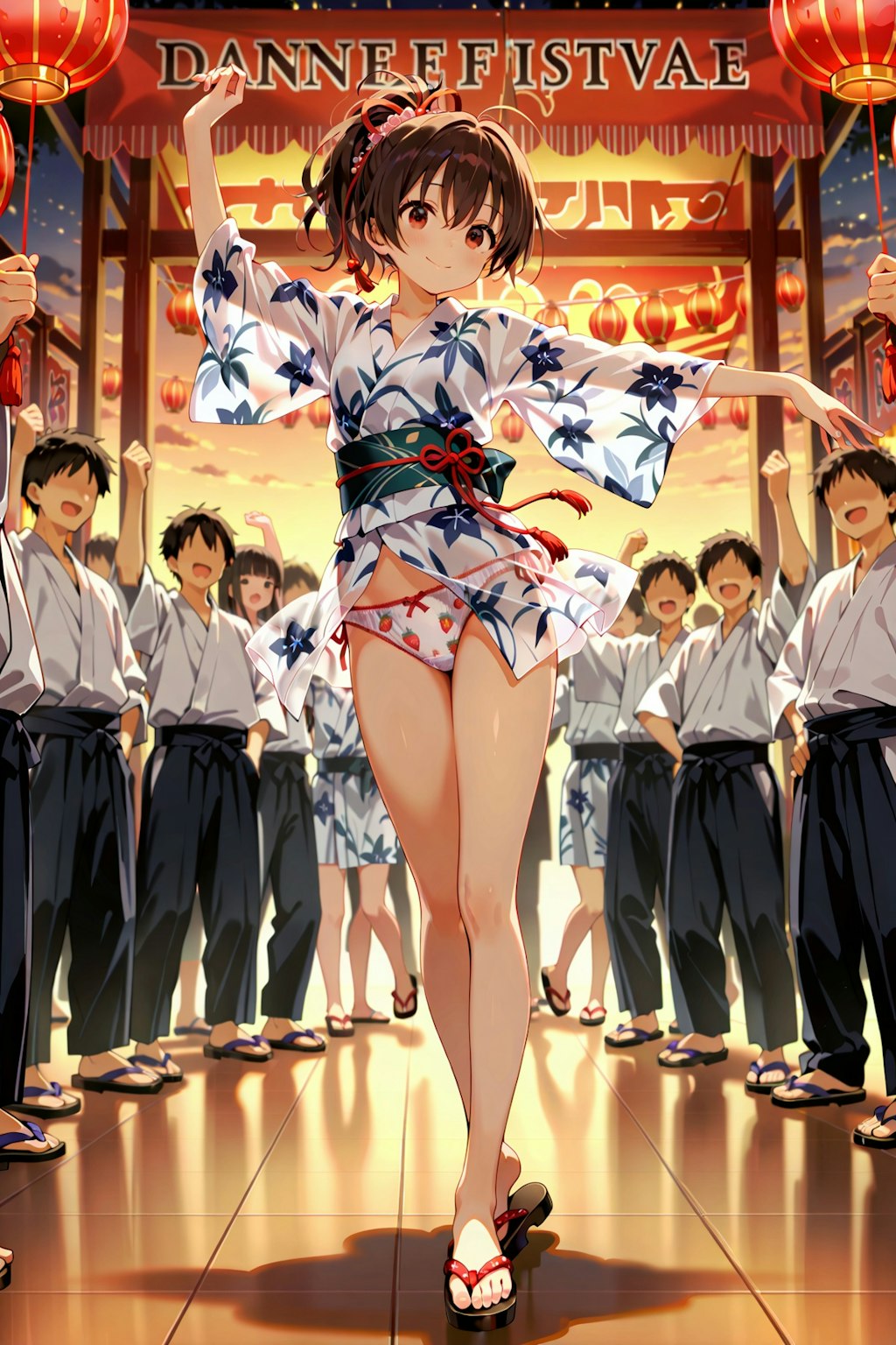 透け浴衣で夏祭り Y712