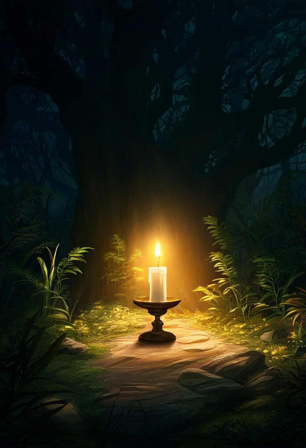 森の中の燭台