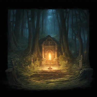 森の中の燭台