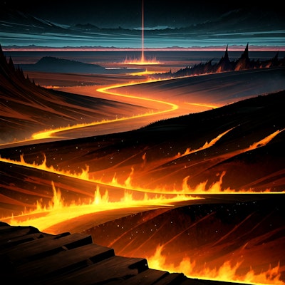 炎の川 | の人気AIイラスト・グラビア