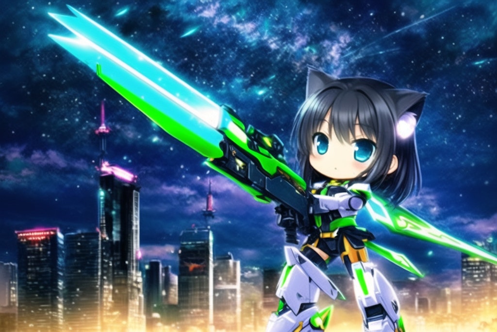 WING UNIT GIRL 25 (green kitten trive)