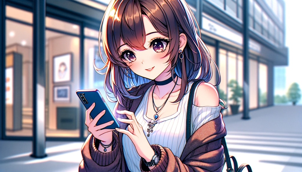 スマホをいじっている彼女