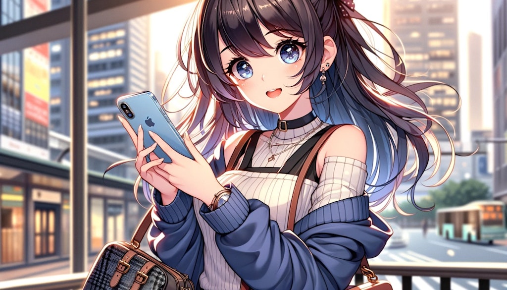 スマホをいじっている彼女