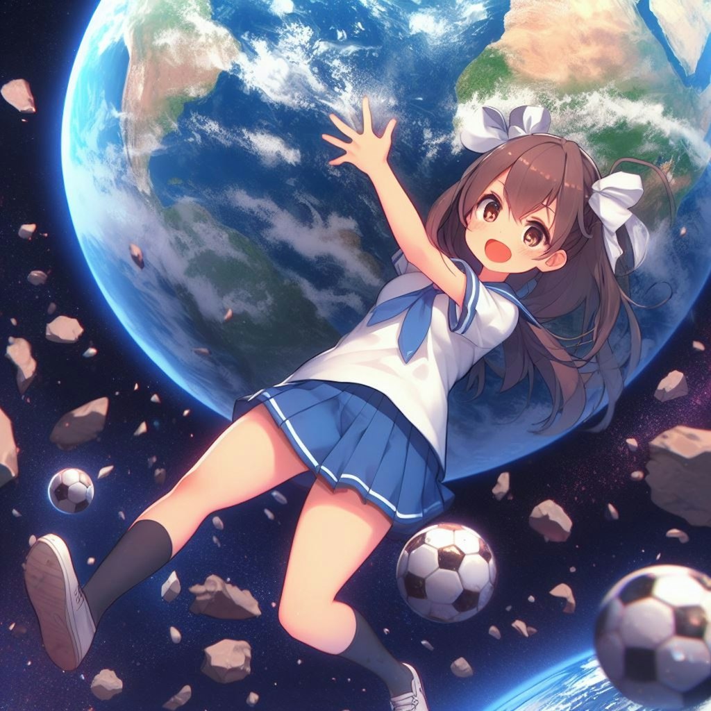 【謎画像】放課後みんなでサッカーをするということで地球を持ってきた女子高生