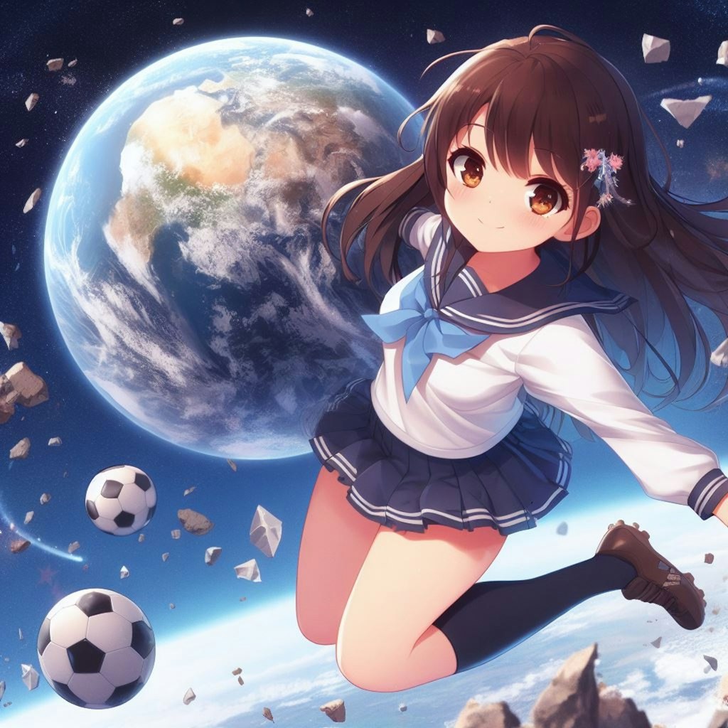 【謎画像】放課後みんなでサッカーをするということで地球を持ってきた女子高生