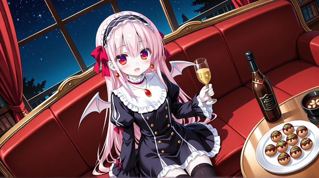 ラグジュアリールームで晩酌ごっこ
