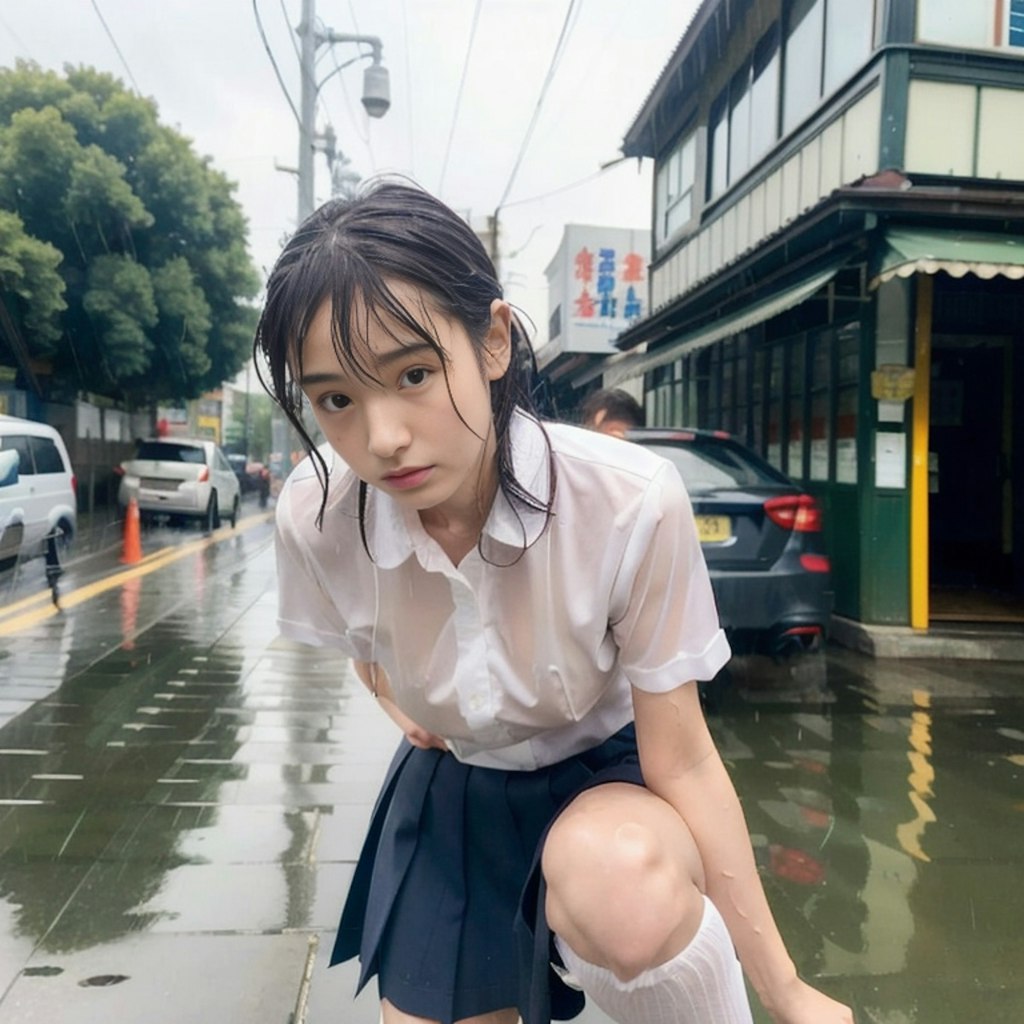 雨濡れ女子集➁