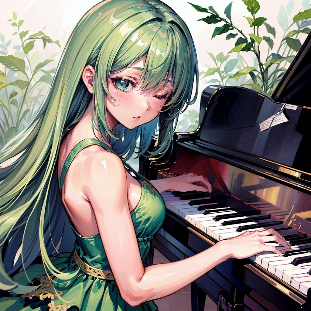 ピアノを弾く少女④