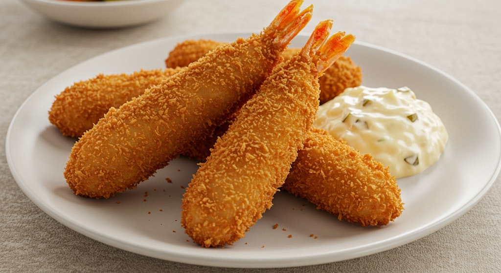タルタルソース付きエビフライもぶつけんぞ