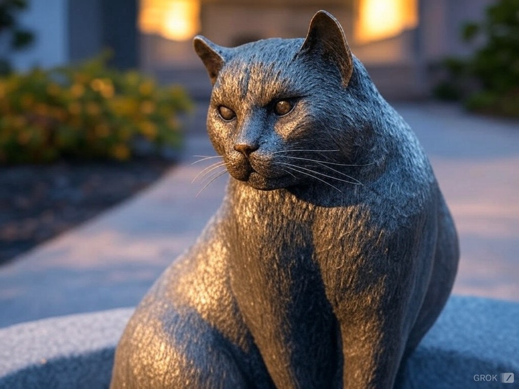 考える猫【彫像でどうでしょう】