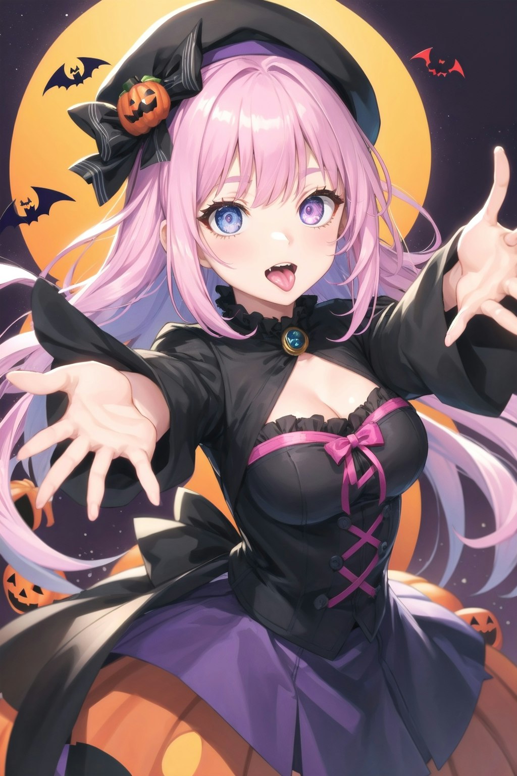 ハロウィンの紫髪ちゃん