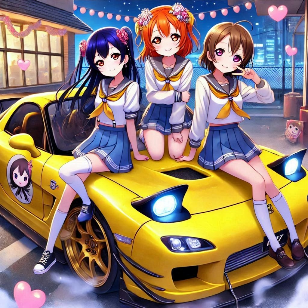 ラブライブキャラとFD3Sのドリ車