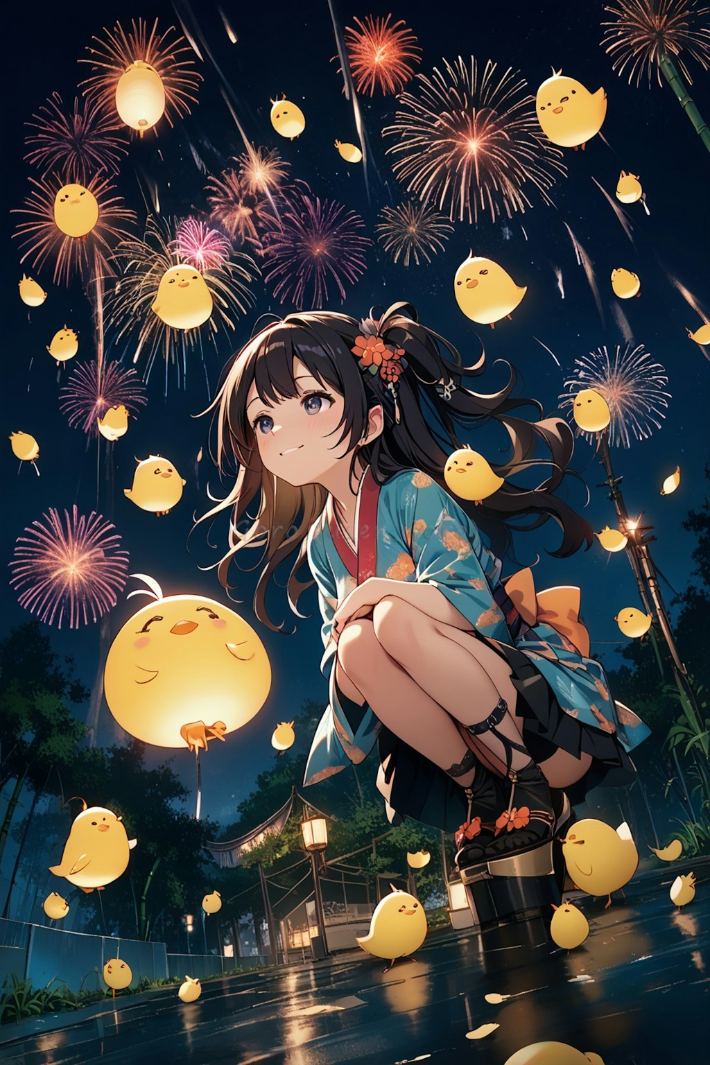 ヒヨコ降る花火大会