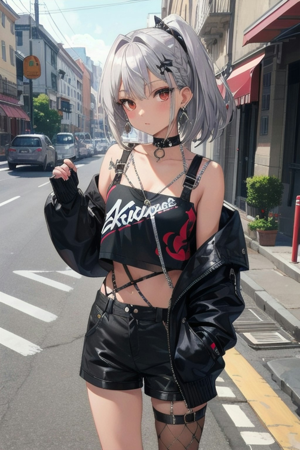 ストリートファッションの黒ギャル
