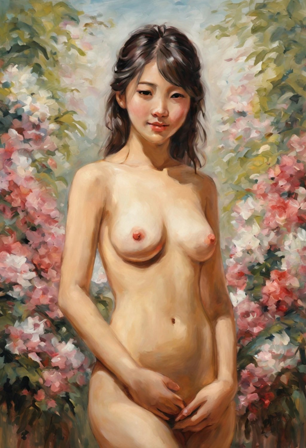 印象派風の日本人裸婦