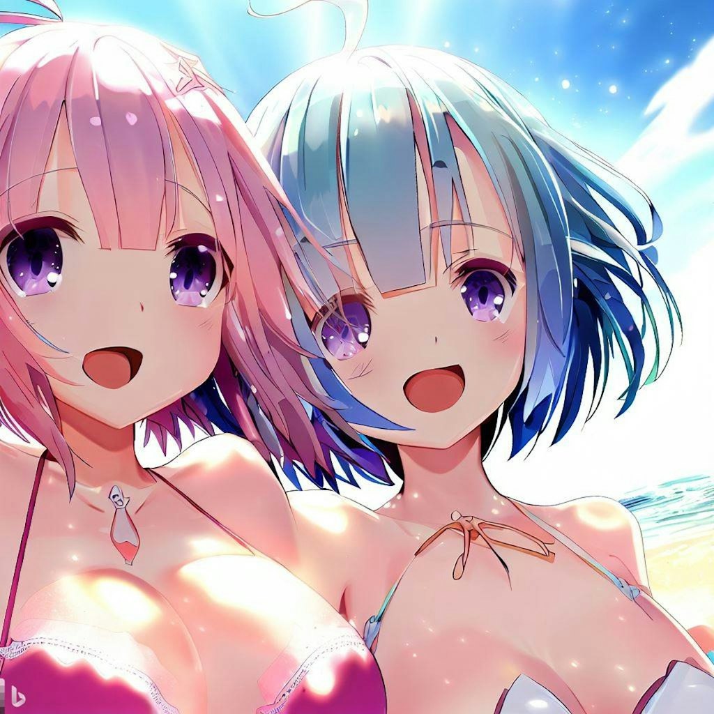 海で遊ぶレム＆ラム（その3）