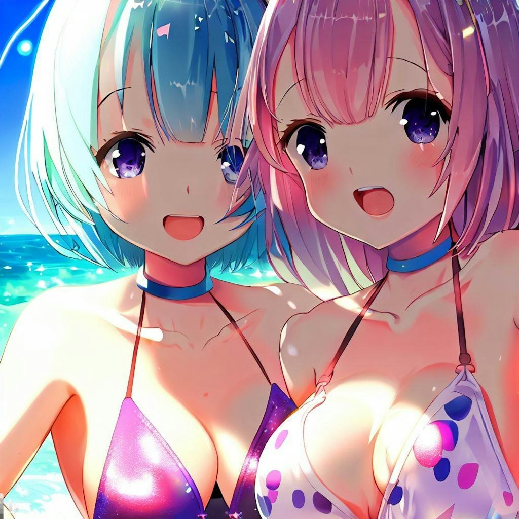 海で遊ぶレム＆ラム（その3）