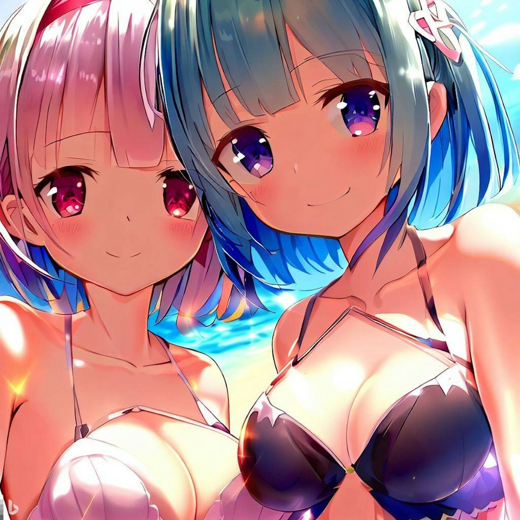 海で遊ぶレム＆ラム（その3）