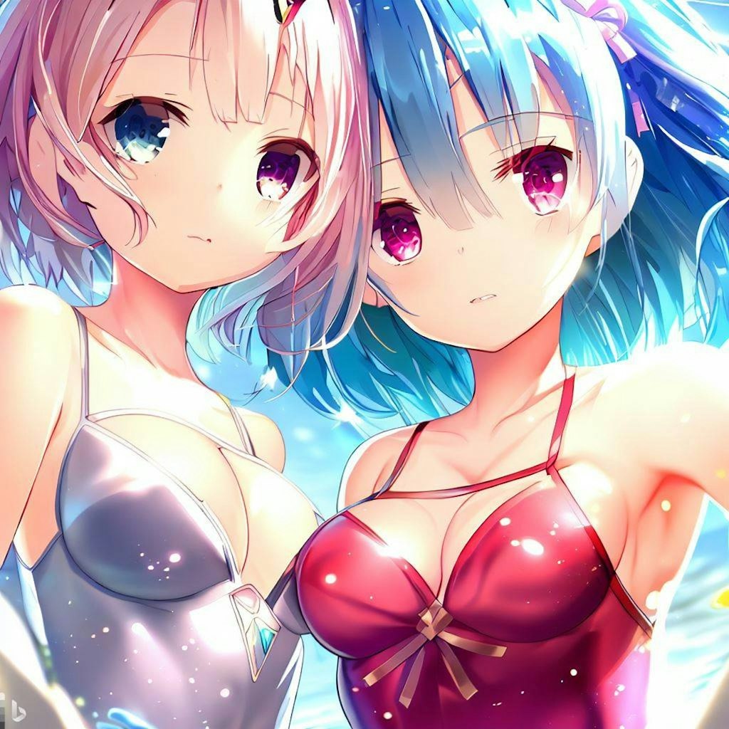 海で遊ぶレム＆ラム（その3）