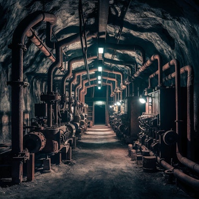 洞窟の中の工場 | の人気AIイラスト・グラビア