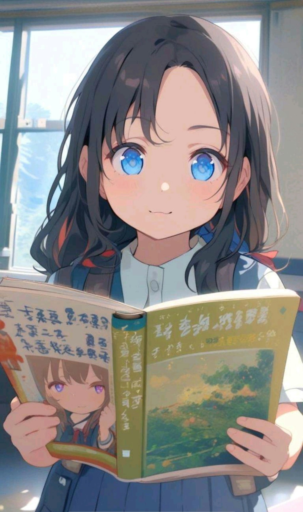 教科書を見せてくれる小さな女の子２