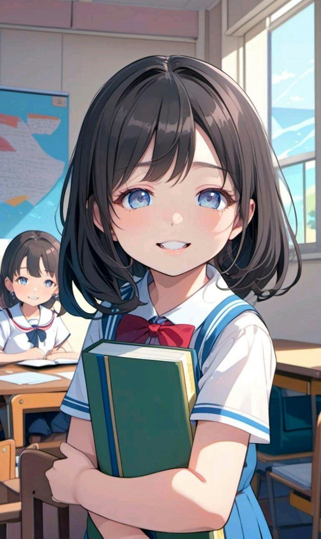 教科書を見せてくれる小さな女の子２