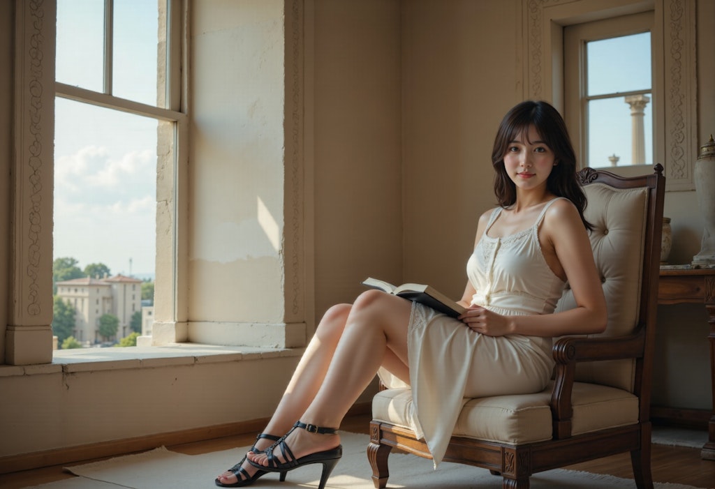 読書するギリシャの女性