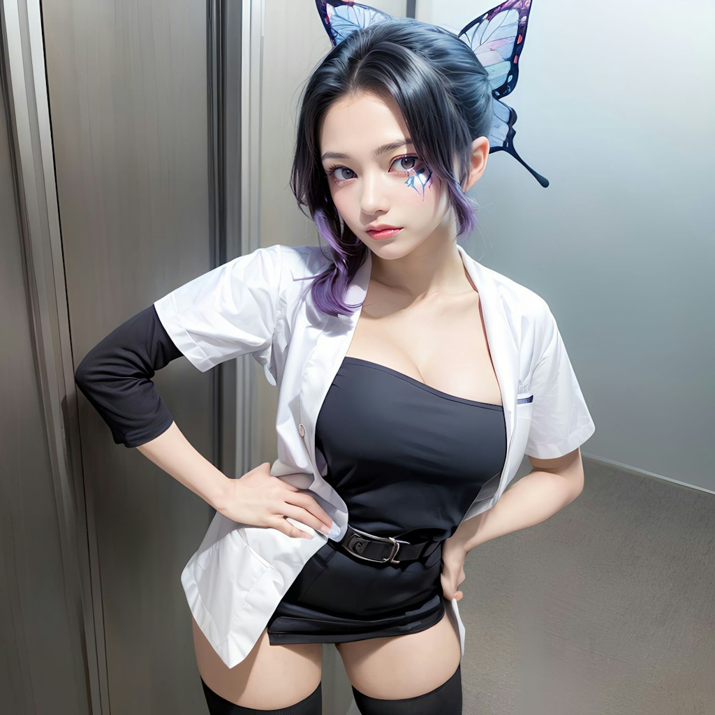 「鬼滅の刃」胡蝶しのぶのコスプレ美少女がナースに変身