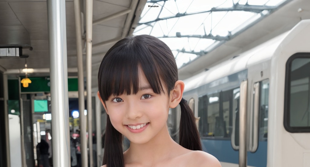 電車待ちの女の子