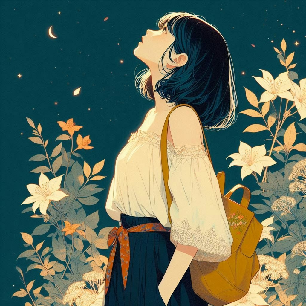 星を見上げる