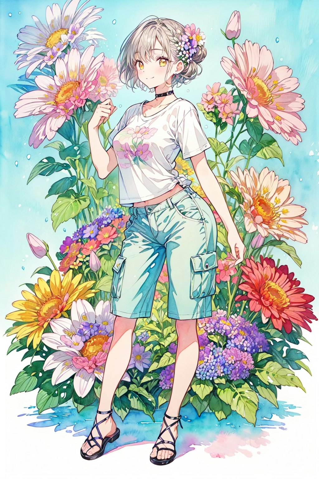 看板娘　flowers