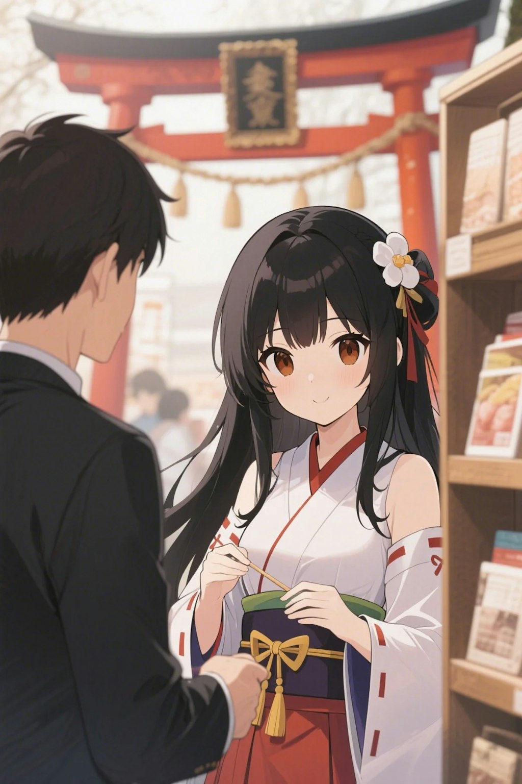 さくらちゃんと買い物客