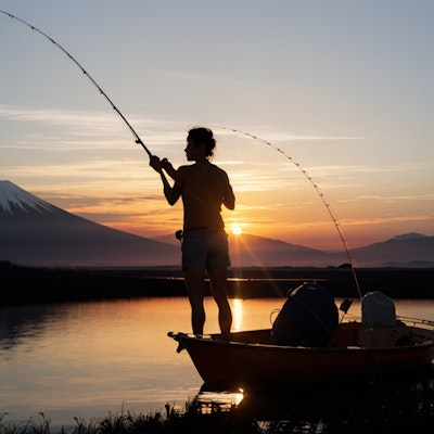河口湖に富士山とラベンダーの写真を撮りに行ったら釣り人が楽しそうだったの巻