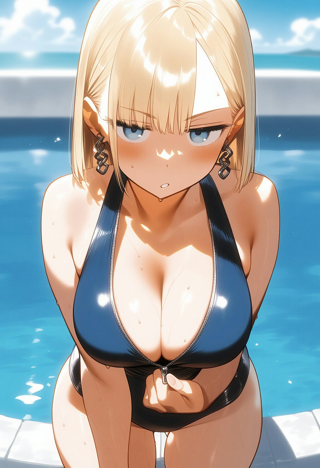 ワンピースタイプの水着にジッパーがあるのが大好き🫣👙